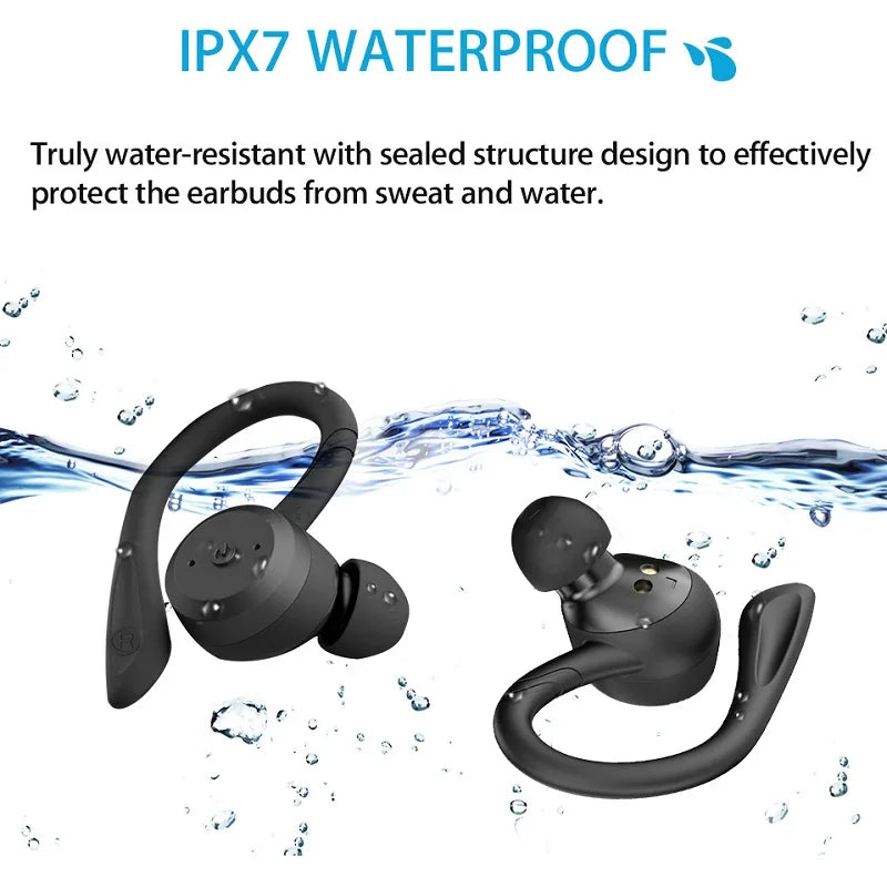 wireless sport earbuds – ipx7 waterproof, bluetooth 5.0, 20-hour battery