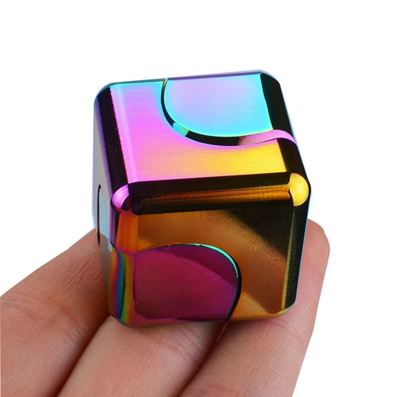metal hand spinner – square stress relief gadget for anxiety & focus