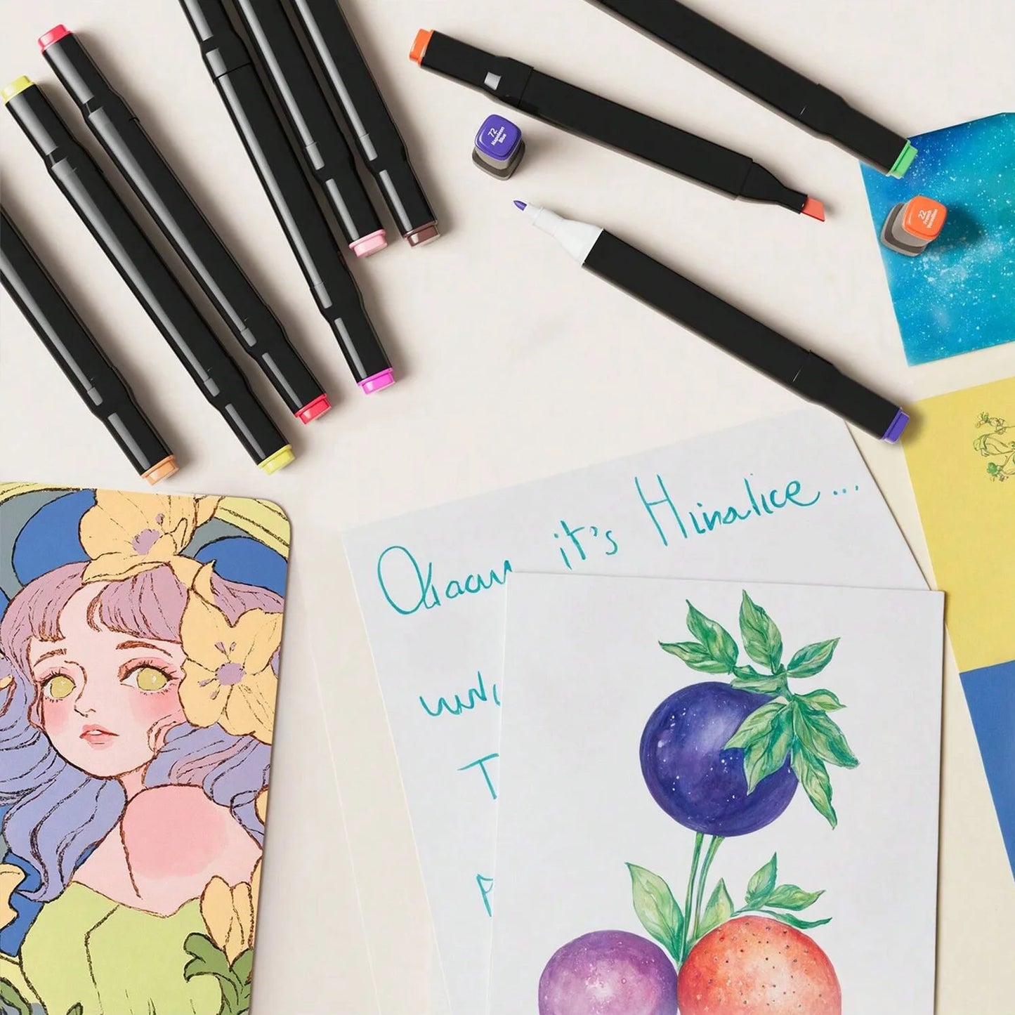 artist-grade alcohol markers – 120 colors for journaling, coloring & design work