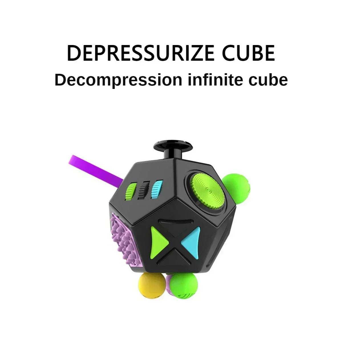 12-sided anti-stress fidget cube – for adhd, autism & anxiety