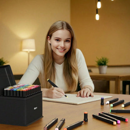 Artist-Grade Alcohol Markers – 120 Colors for Journaling, Coloring & Design Work